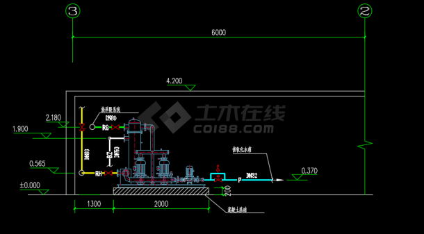 厂区换热站及洗衣房水系统设计图纸-图二