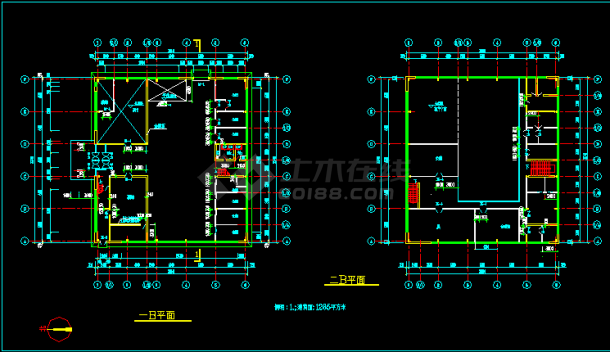 某地区试验办公楼建筑扩出cad图纸-图二