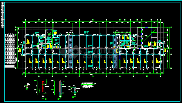 某医院楼详细施工cad结构设计方案图-图一