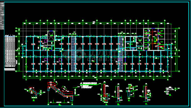 某医院楼详细施工cad结构设计方案图-图二