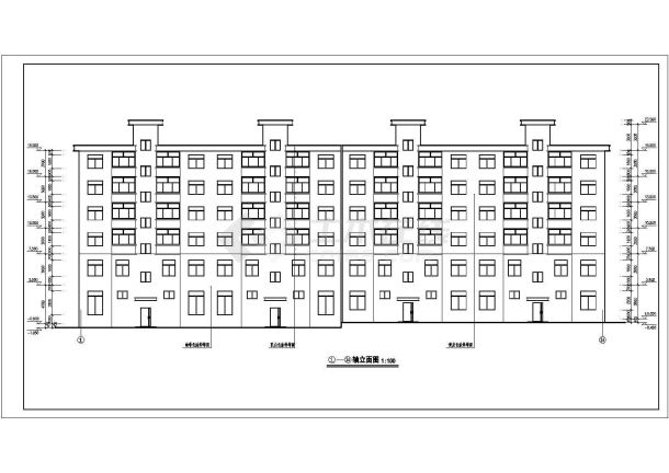 某地区六层框架结构商住楼建筑设计施工图-图一