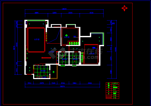 叠层花园洋房室内精装修cad施工设计方案图-图一