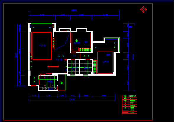 叠层花园洋房室内精装修cad施工设计方案图_图1