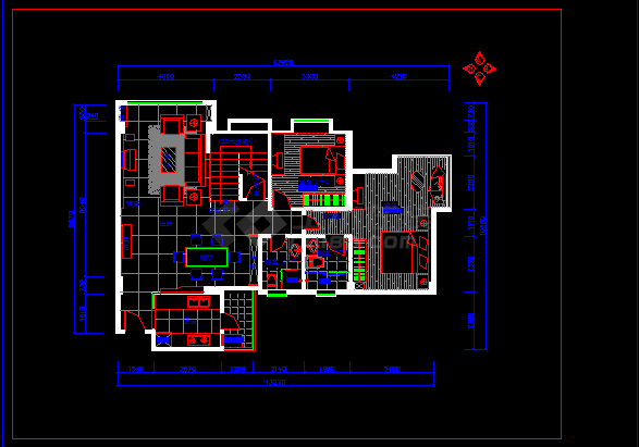 叠层花园洋房室内精装修cad施工设计方案图-图二