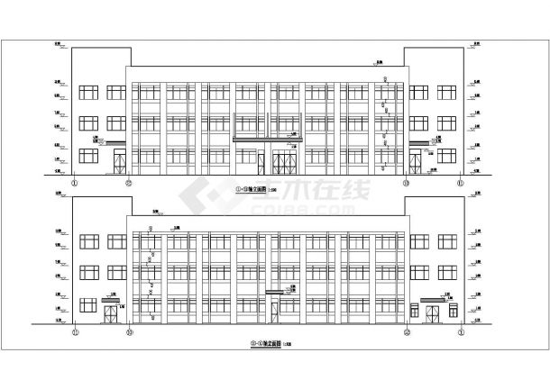 某地工厂框架结构宿舍楼建筑设计方案图-图一