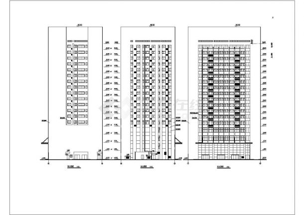 某地十八层框剪结构商住楼建筑设计施工图纸-图二
