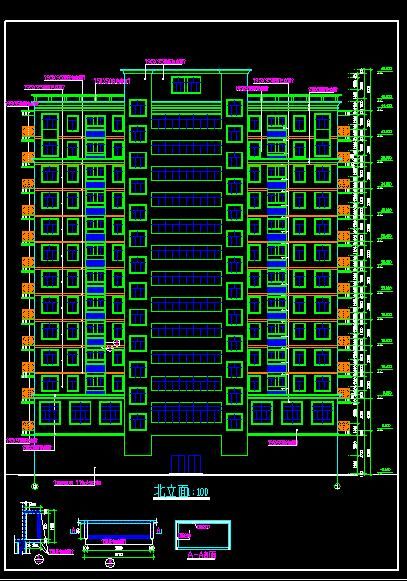 某地大型商业综合楼建筑cad施工图（共9张）-图二