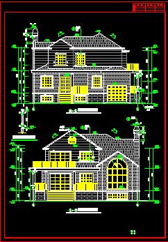 某两套别墅方案CAD详情带效果图-图二