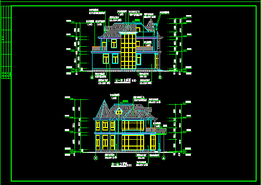 某别墅建筑结构施工CAD详图带效果图_图1