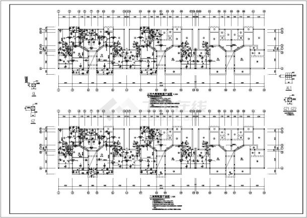 某地六层框架结构住宅建筑结构设计施工图纸-图二