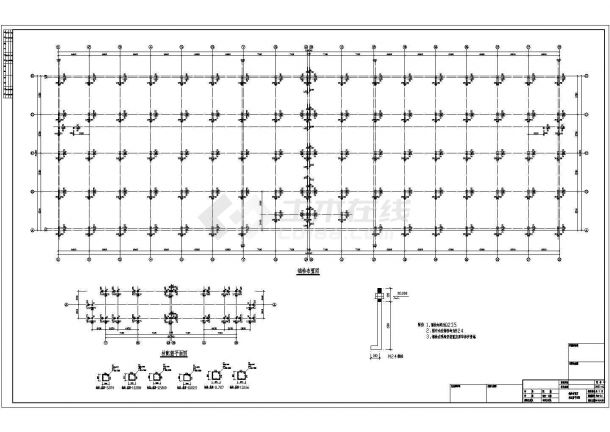 34米跨二层钢结构厂房全套施工图纸-图一