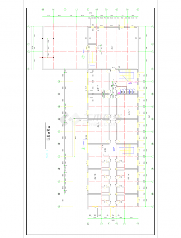精品宾馆全套建筑施工CAD图（共9张）-图二
