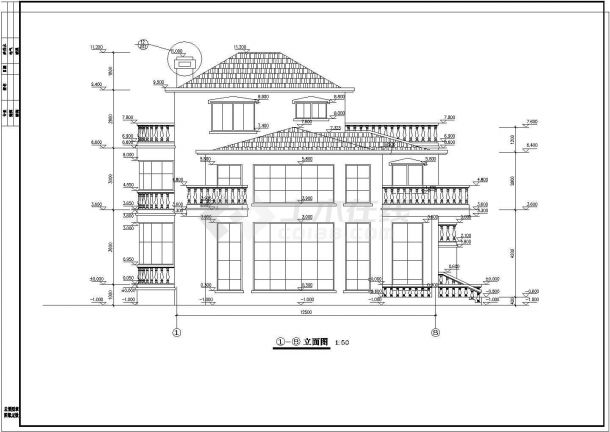 江西某地三层框架结构别墅建筑设计施工图-图一