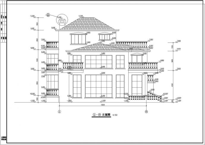 江西某地三层框架结构别墅建筑设计施工图_图1