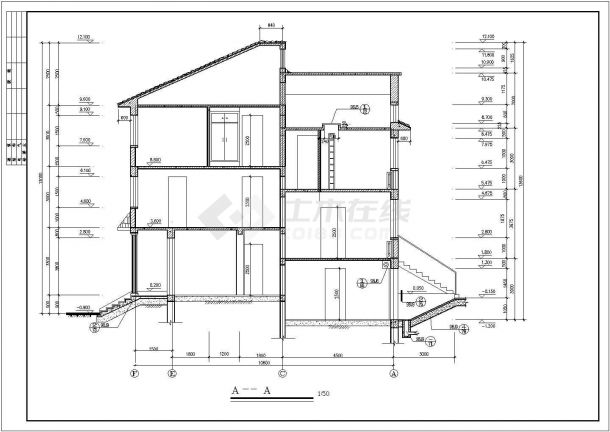 精美海边别墅全套建筑设计施工CAD图-图二