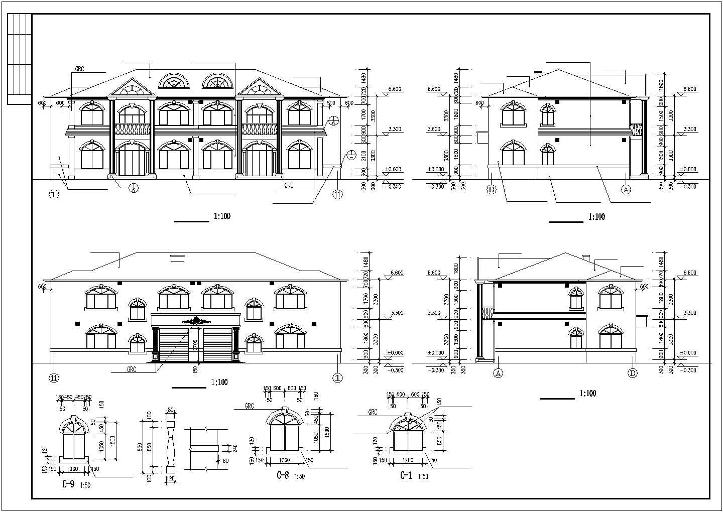 某二层经济别墅全套建筑设计施工图