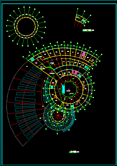 某旋转特色生态餐厅建筑cad图纸