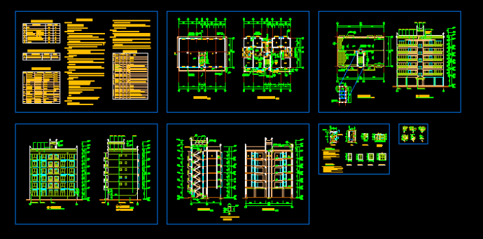 某六层框架商住宅施工CAD设计图纸_图1