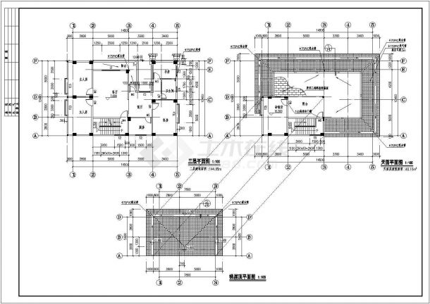 某地区4层框架结构别墅建筑方案图-图二