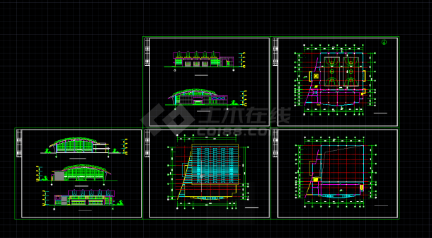 某学校体育馆建筑方案图（共五张）-图一