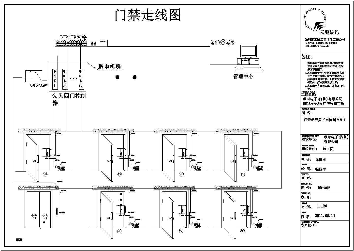 深圳白芒工业园某五层办公楼弱电设计施工图
