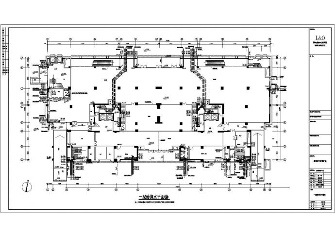 某外贸经综合楼给排水专业设计平面图_图1