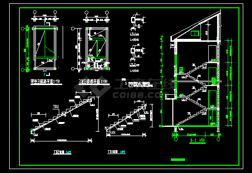 大学多层宿舍楼建筑施工CAD设计图纸-图二