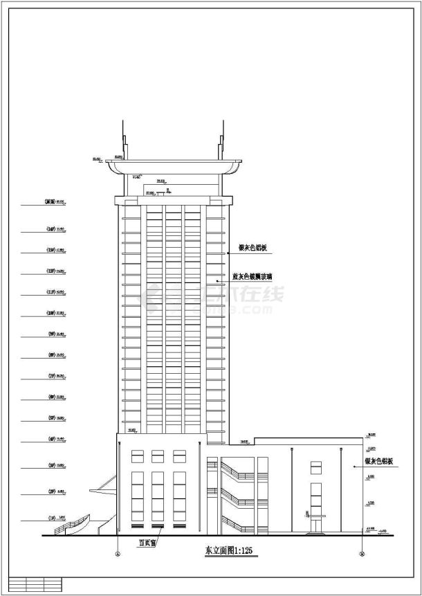 某地区十四层综合办公楼建筑设计施工图-图一