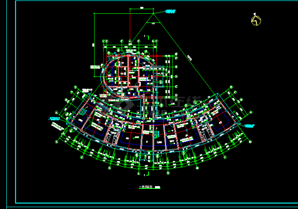 高档小区多层住宅建筑施工CAD设计图纸-图二