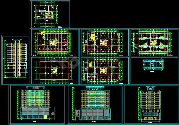 一套12层综合楼建筑cad图纸集-图一