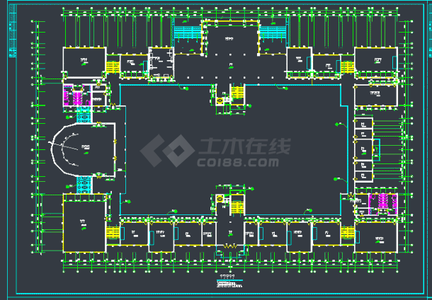 湖南工业大学艺术楼施工建筑规划图纸-图二