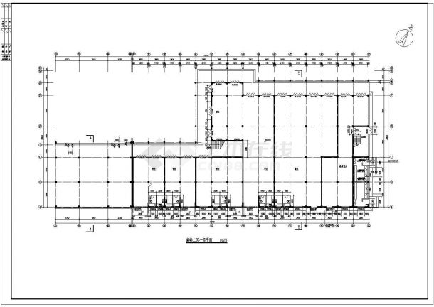 某地三层框架结构商业步行街建筑设计施工图纸-图二