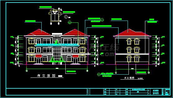 北方某豪华别墅建筑施工CAD详情图-图二