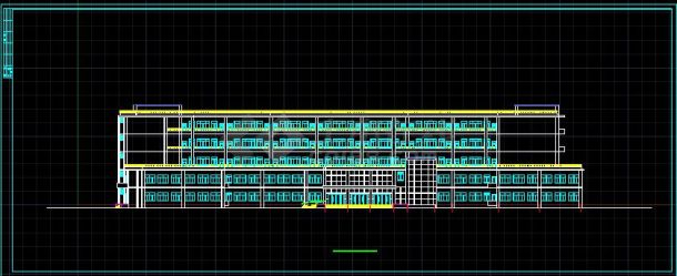 简单小型的学校教学楼建筑cad图纸-图二