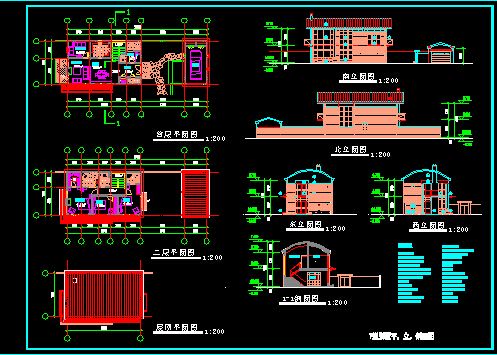某别墅建筑CAD设计方案详情图纸-图一