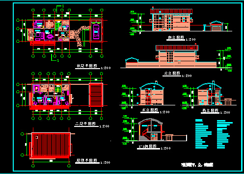 某别墅建筑CAD设计方案详情图纸