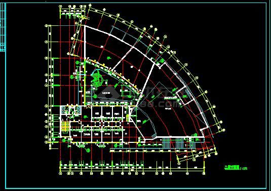 大型高校行政楼建筑cad施工图（含设计说明）-图二