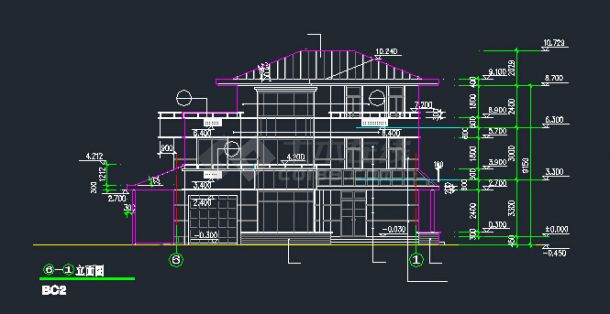某别墅建筑CAD样板设计详情图纸-图二
