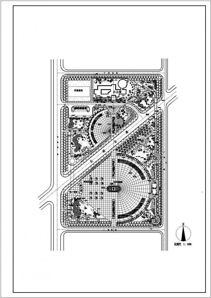 某文化广场详细平面规划设计方案图纸_图1