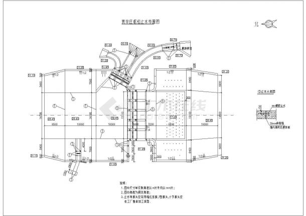 某灌区引水枢纽节制闸工程施工阶段设计图-图二