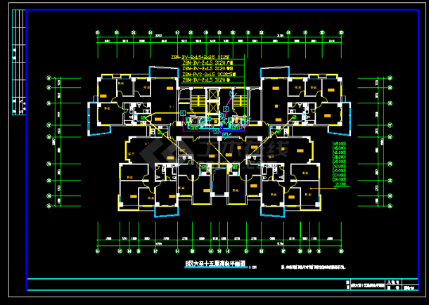 18层商住楼消电全套详细电气设计施工CAD图-图二