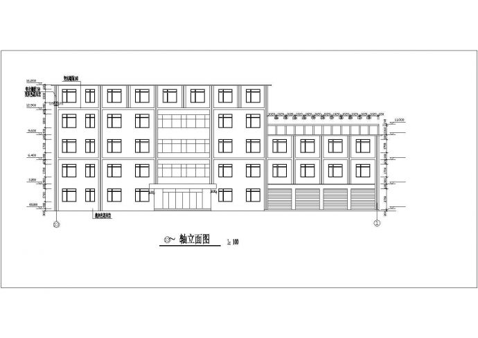某事业单位四层办公楼建筑设计施工图_图1
