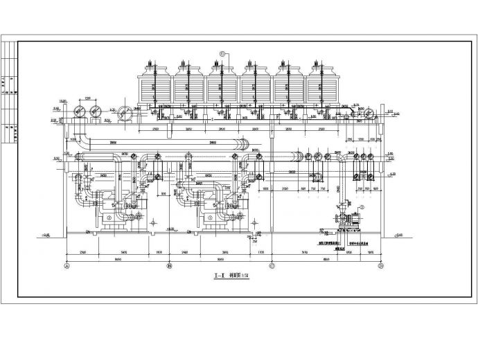 二台溴化锂直燃机组全套机房设计图纸_图1