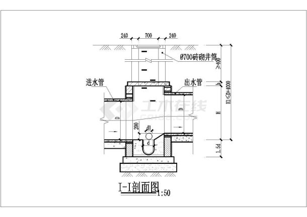 圖為某住宅小區雨水排水截留井工藝大樣圖,也用在小區雨水回用系統上