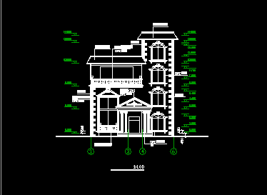 3层农村房屋建筑CAD设计图纸（带效果图）-图二