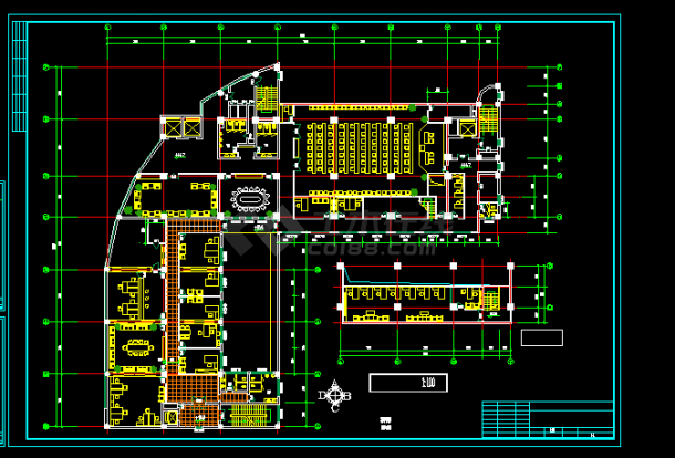 电信大楼建筑设计方案全套CAD平面图纸-图二