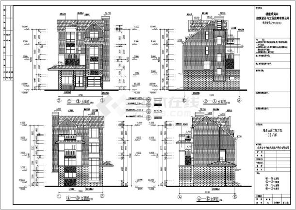 某小区三层带夹层别墅建筑设计方案图-图一