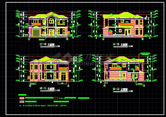 某多层别墅建筑施工CAD详情图纸-图二