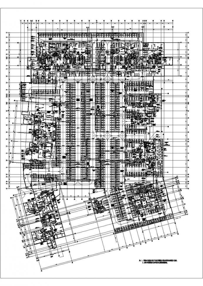 某住宅小区地下车库通风施工设计图纸_图1