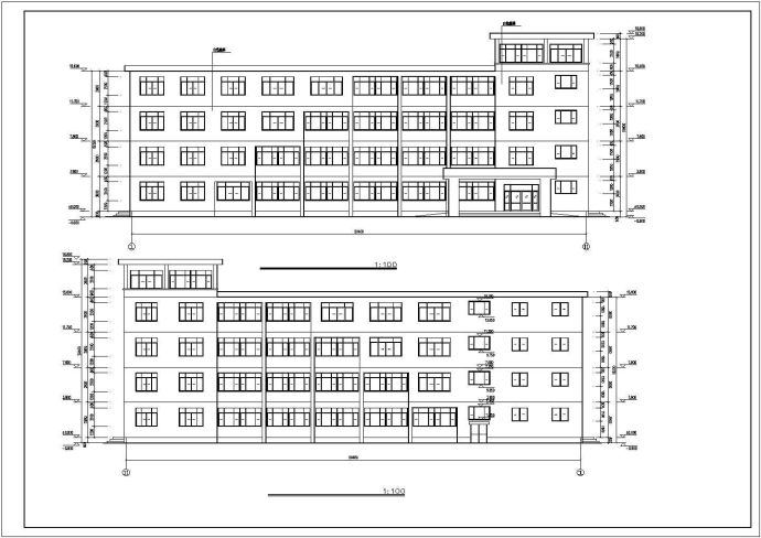 某学校四层框架结构教学楼建筑设计施工图_图1